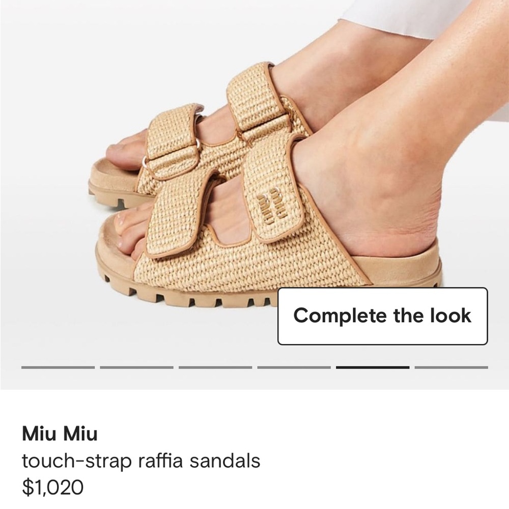 Miu miu new season raffia dad sandal